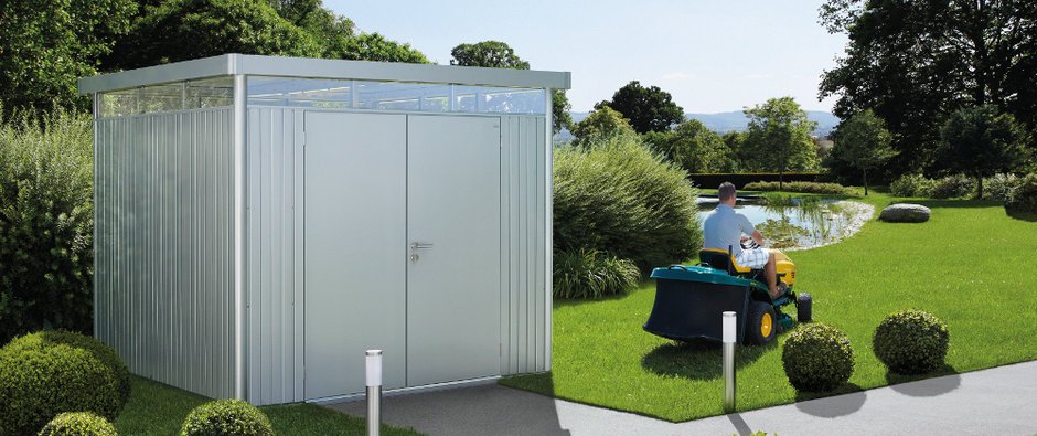 Designerski domek ogrodowy na narzędzia