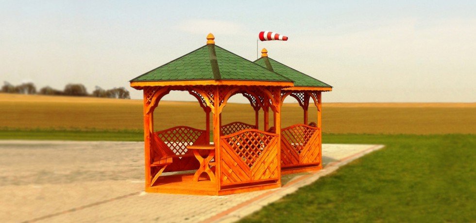 Altany ogrodowe z zielonym dachem