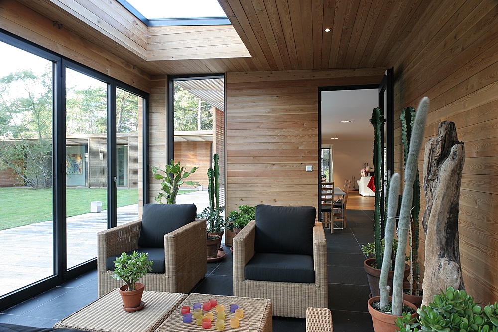 Zimowy ogród w domku ogrodowym