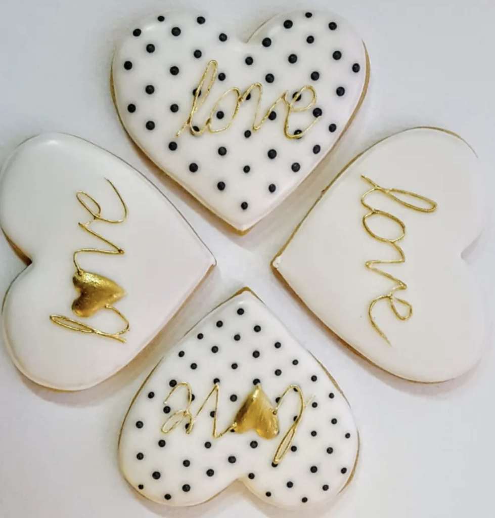 Biało-złote wypieki walentynkowe