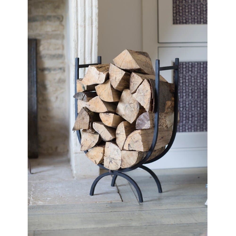 Metalowy stojak na drewno