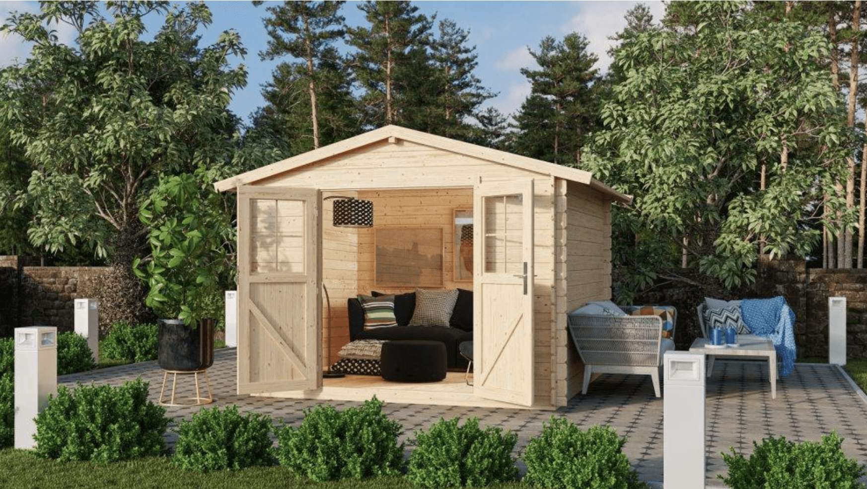 Drewniany domek ogrodowy