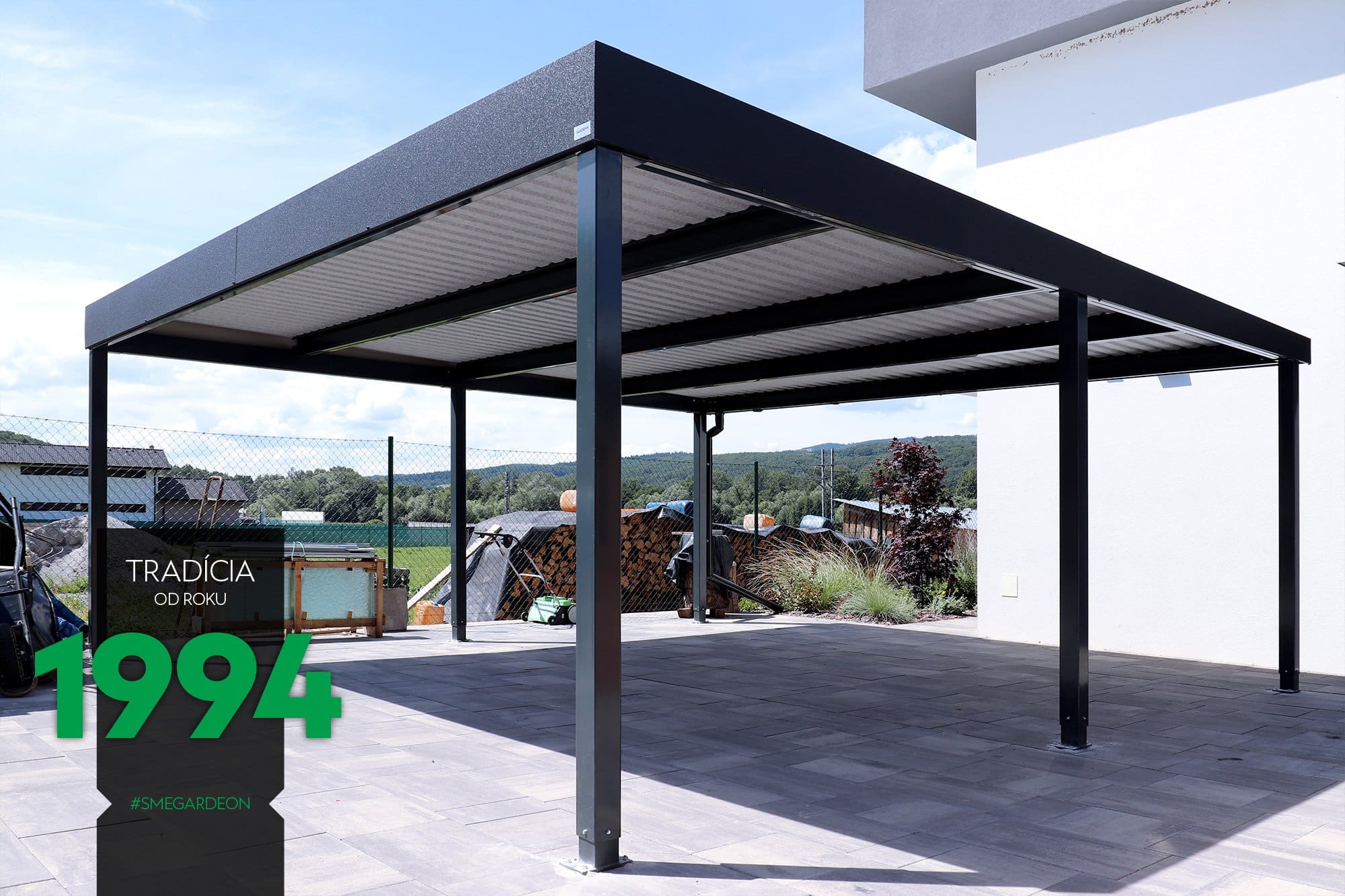 Tmav&yacute; pr&iacute;stre&scaron;ok GARDEON pre dve aut&aacute; z ľavej strany