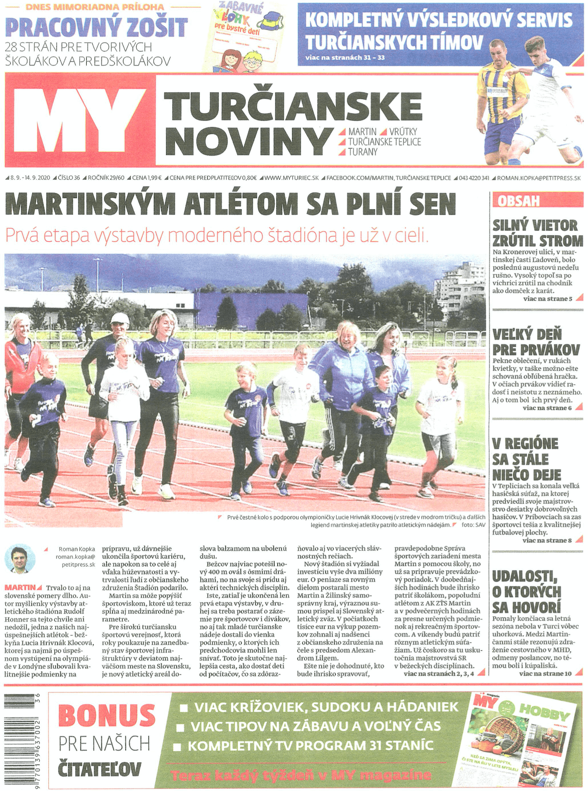 Tytułowa strona gazety Turčianske Noviny