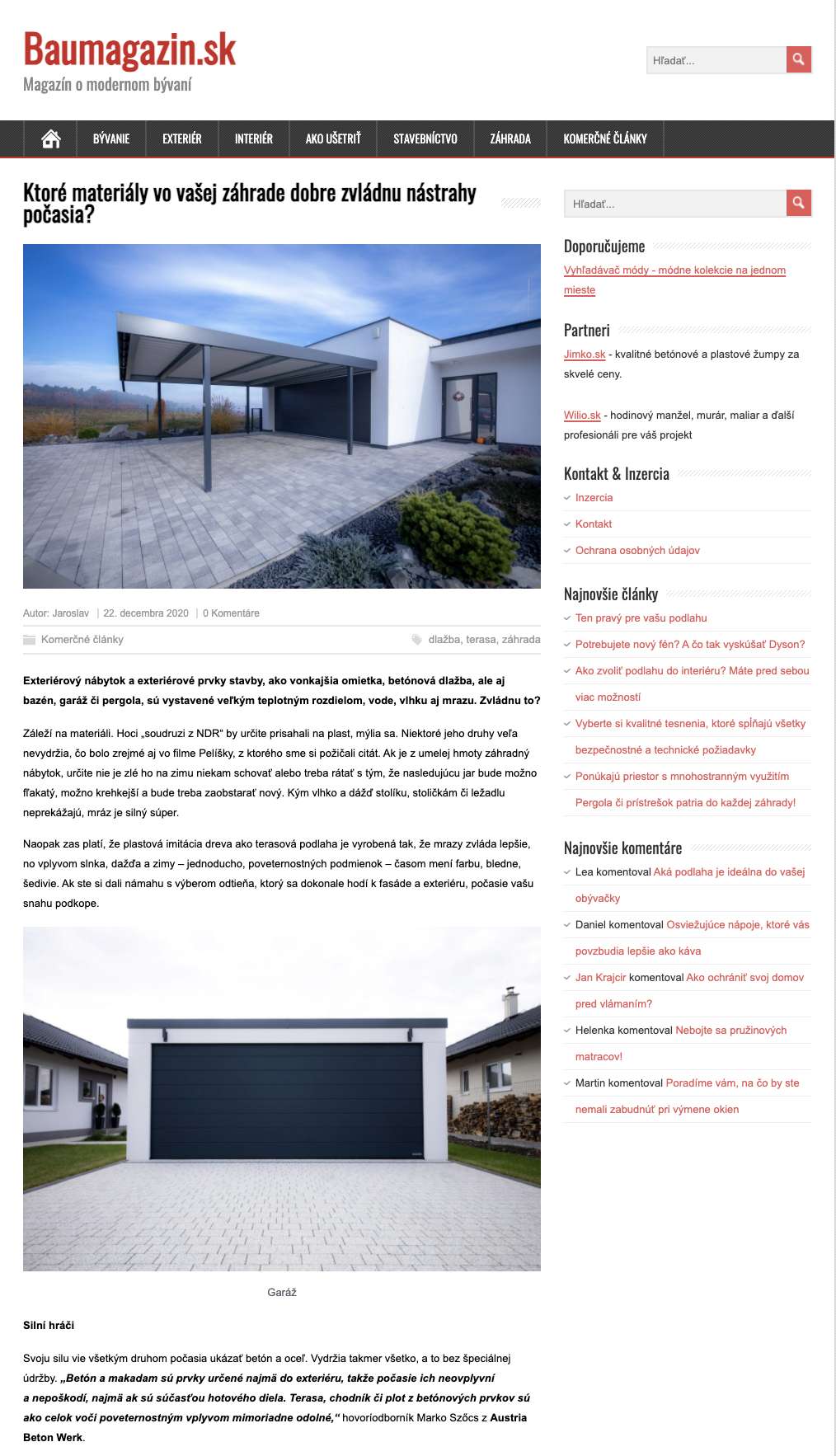 Artykuł o GARDEON na baumagazin.sk