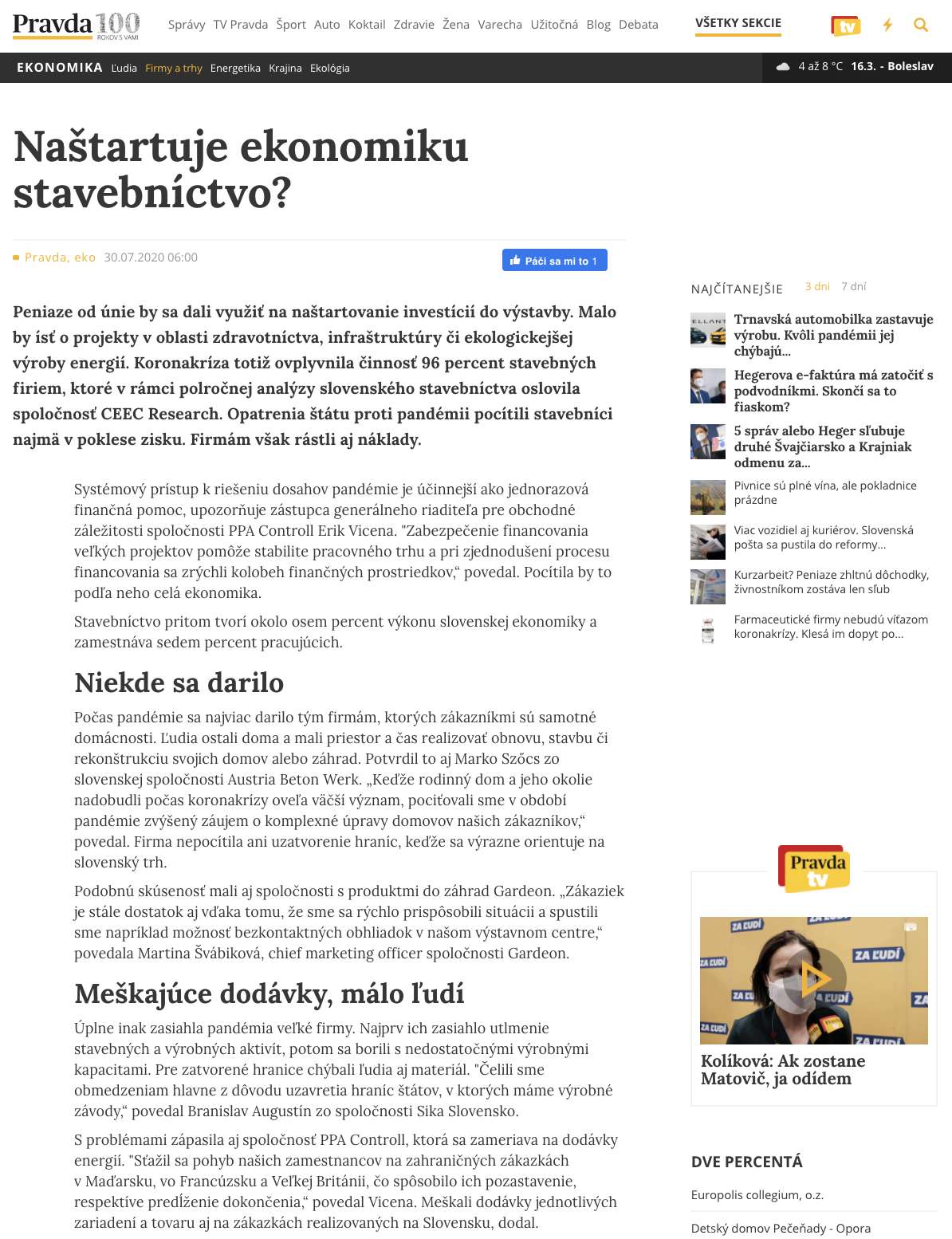 Artykuł o GARDEONie na pravda.sk