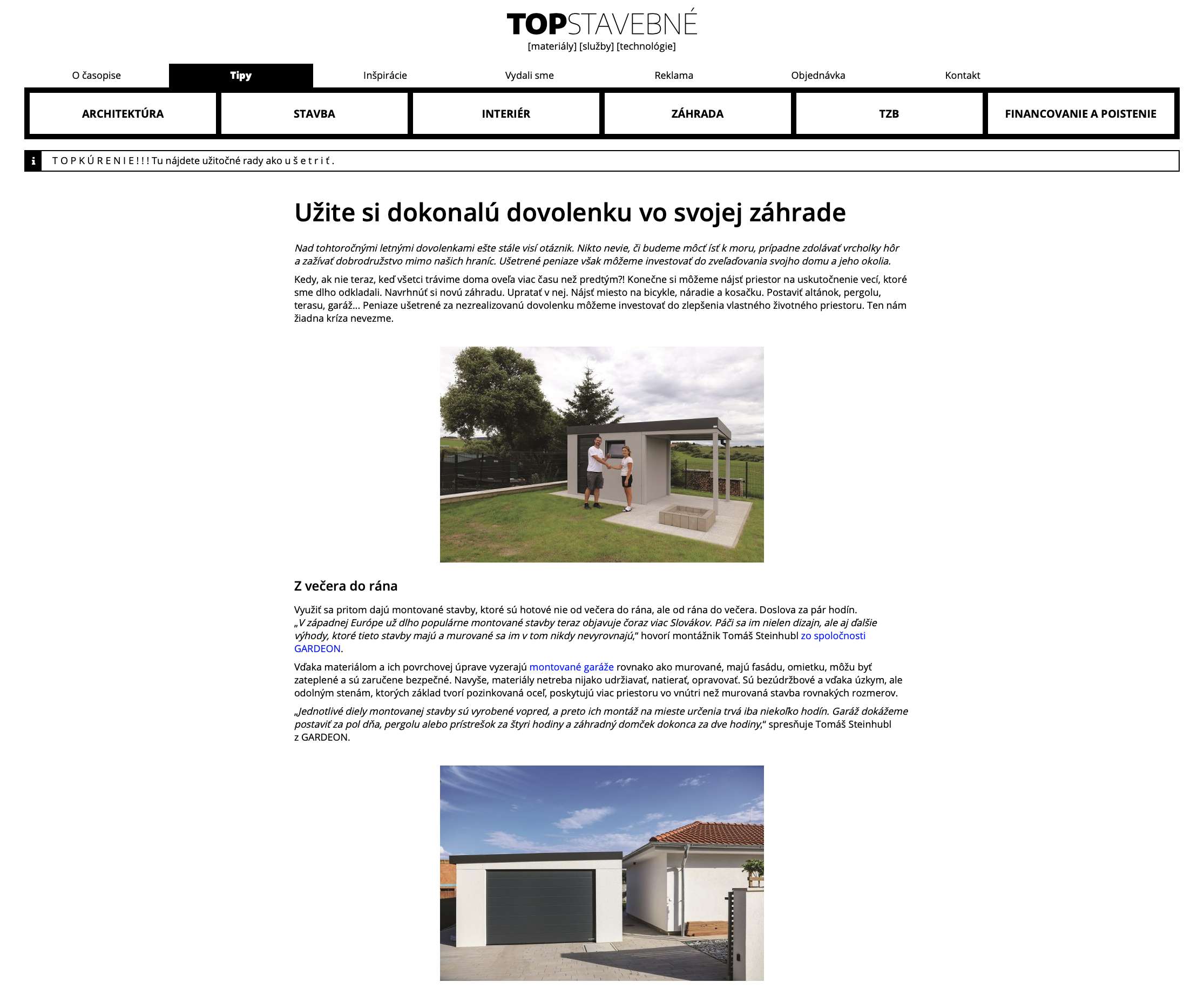 Artykuł na stronie Top Stavebn&eacute;