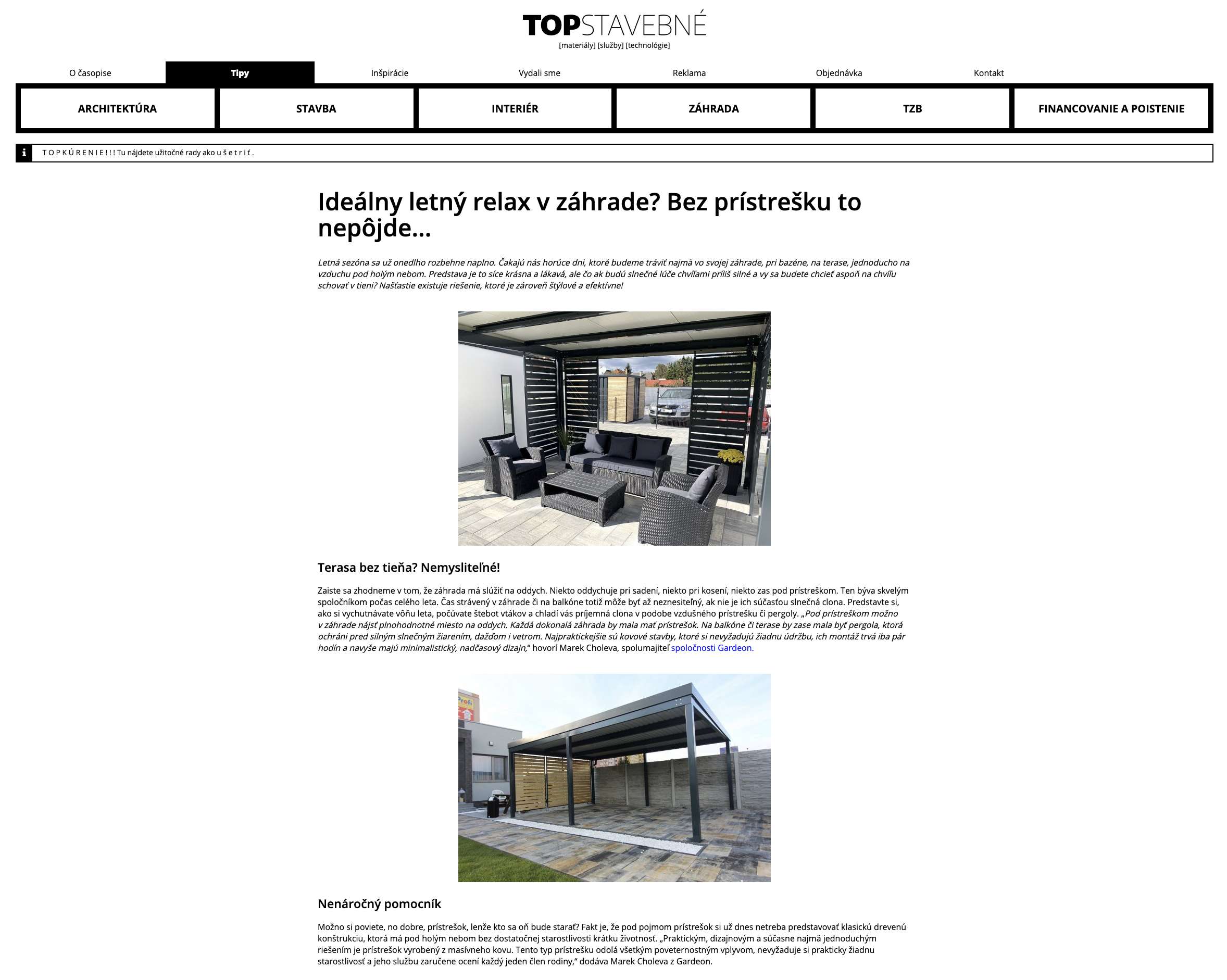 Artykuł na stronie Top Stavebn&eacute;