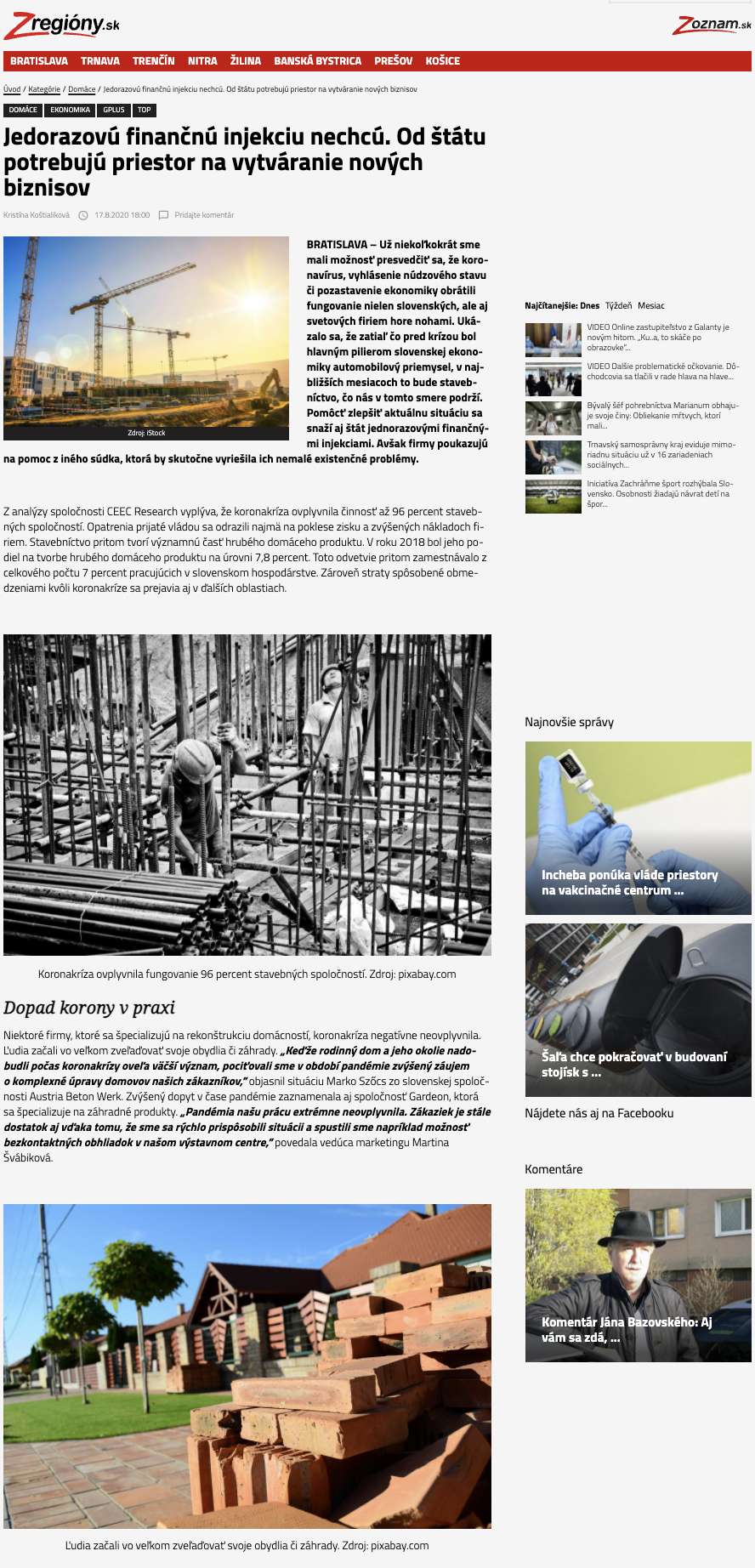 Artykuł na Zoznam regiony