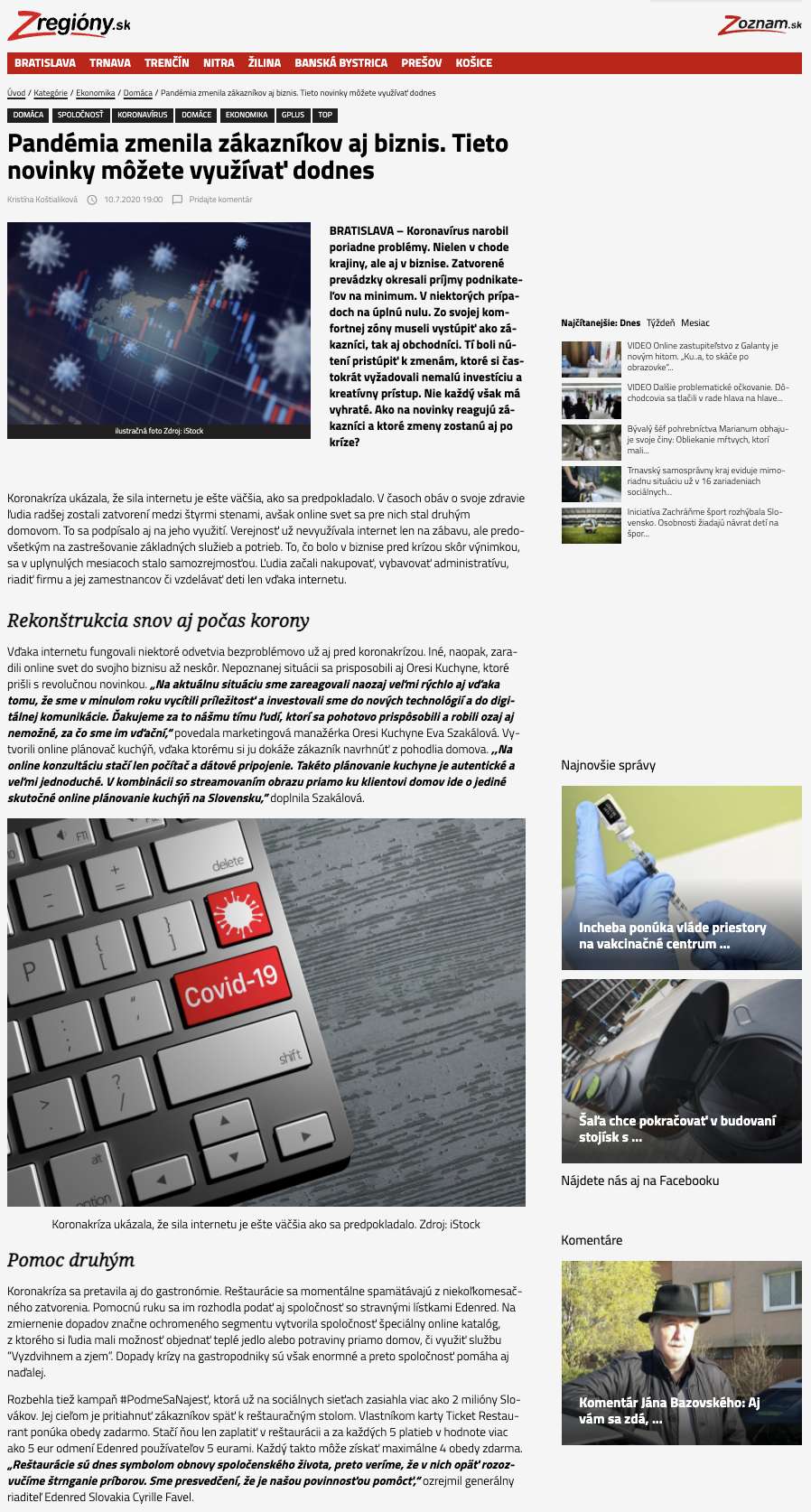 Artykuł na Zoznam Regiony