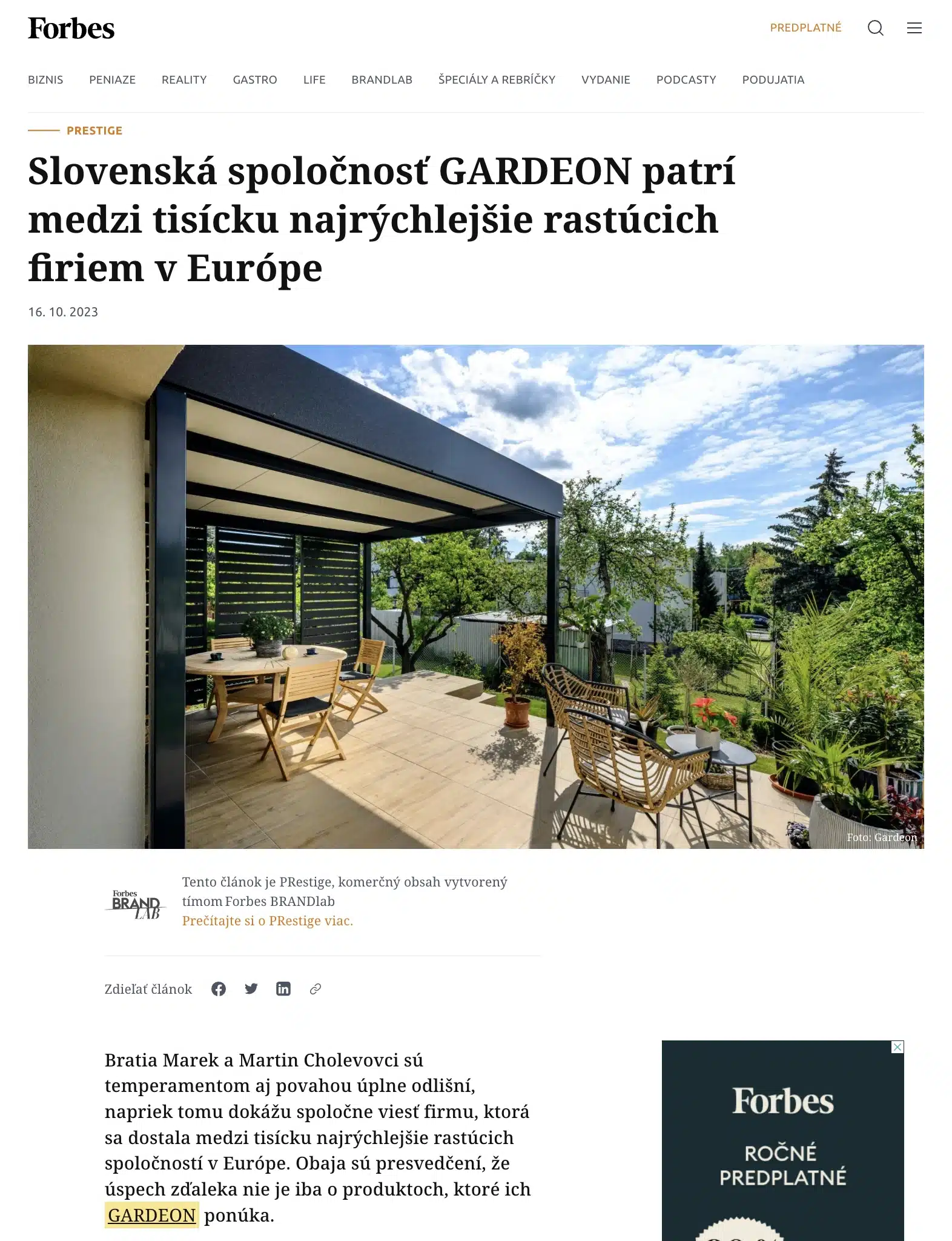 Článek o GARDEONu ve Forbes