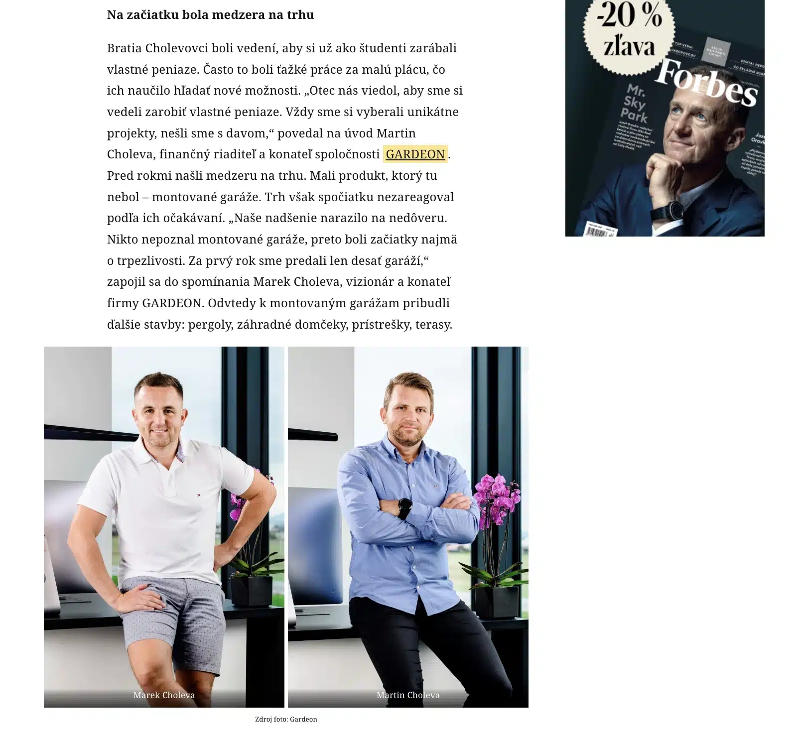 Článek o GARDEONu ve Forbes