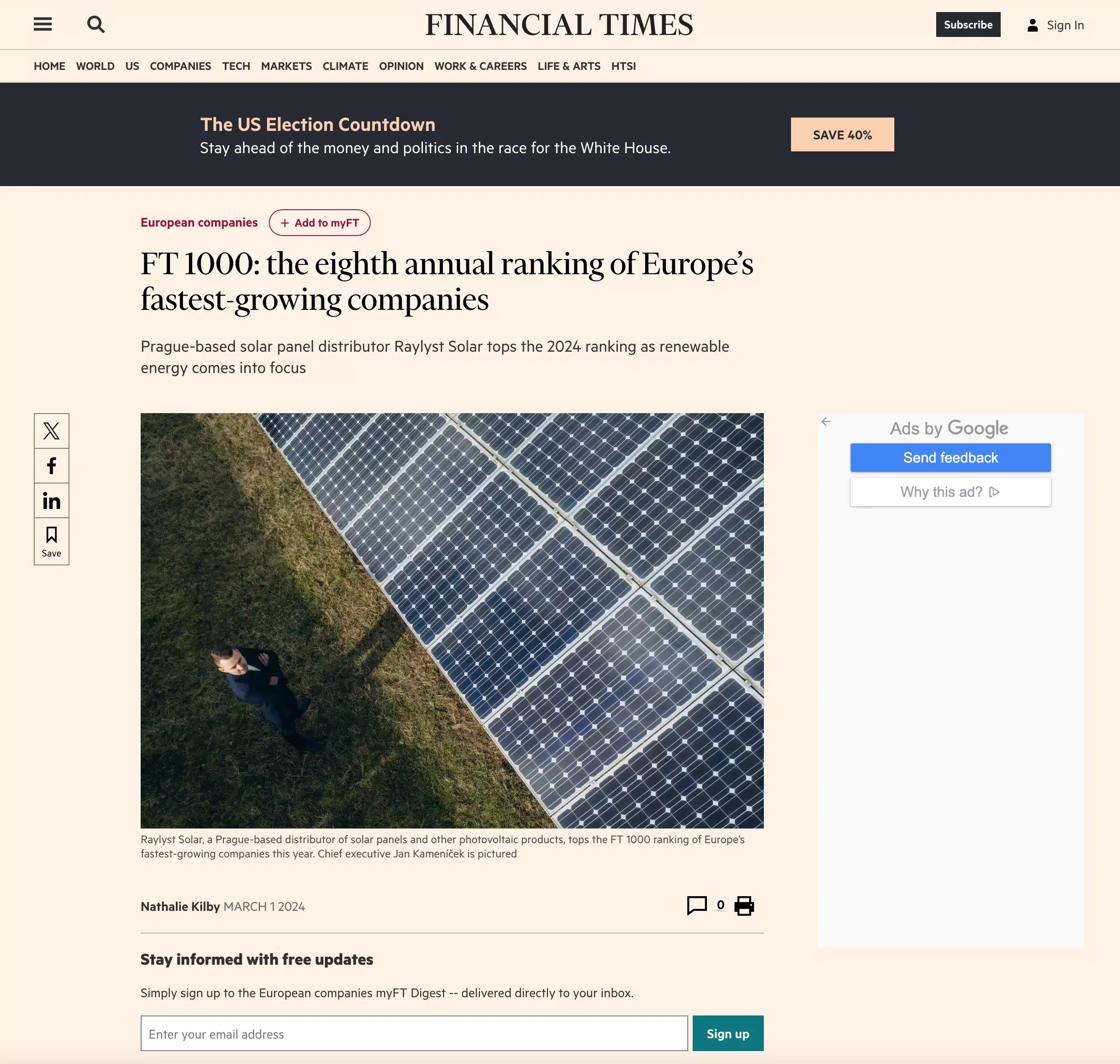 GARDEON v periodiku "The Financial Times" v rubrice FT 1000