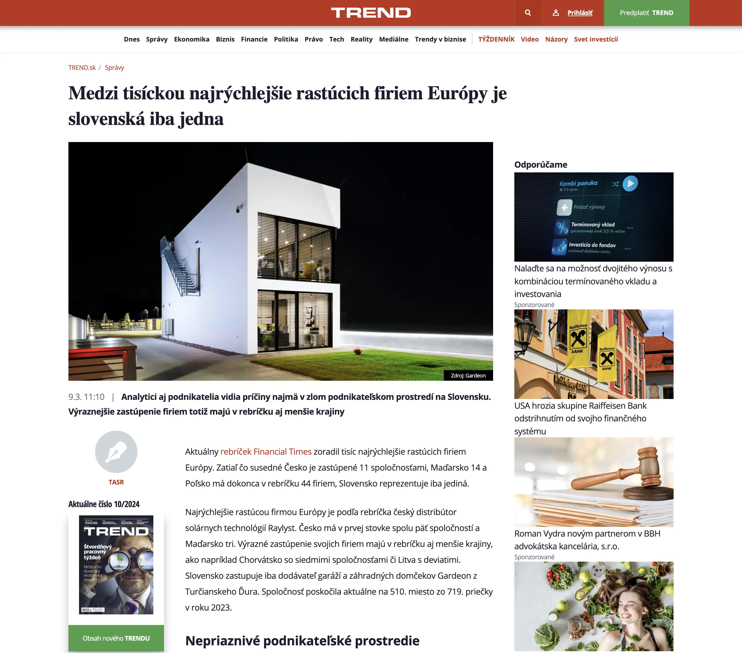 GARDEON na port&aacute;lu TREND