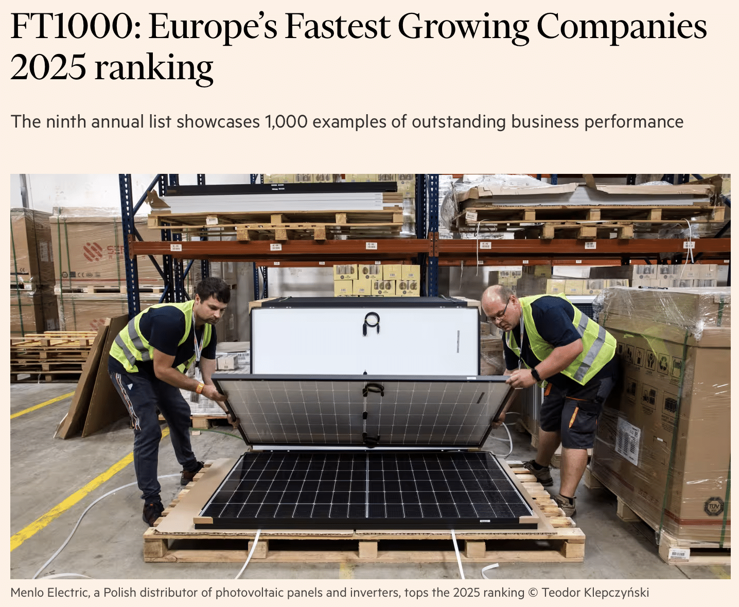 Žebříček 1000 nejrychleji rostoucích společností v Evropě.