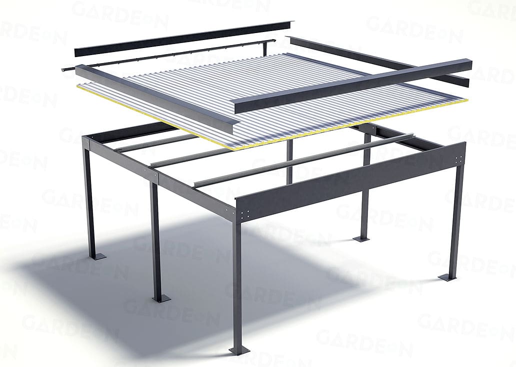 Wiata samochodowa GARDEON na dwa samochody, ocieplona