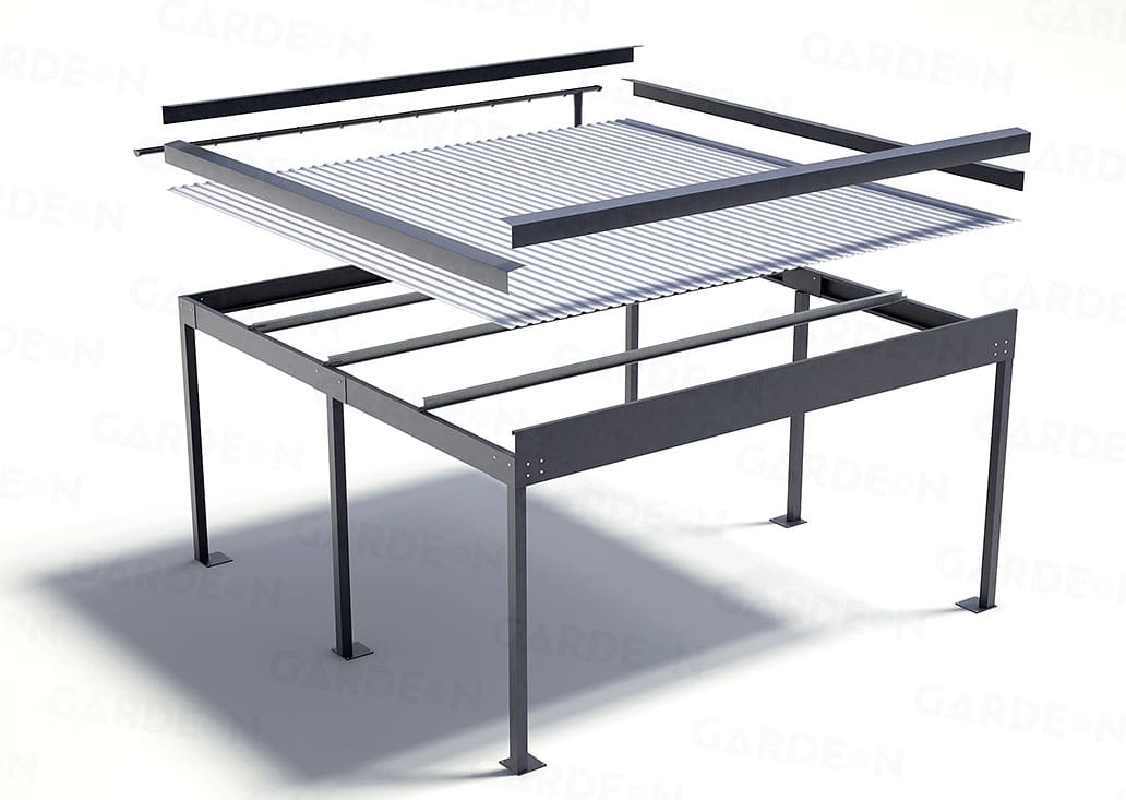 Wiata samochodowa GARDEON na dwa samochody, nieocieplona