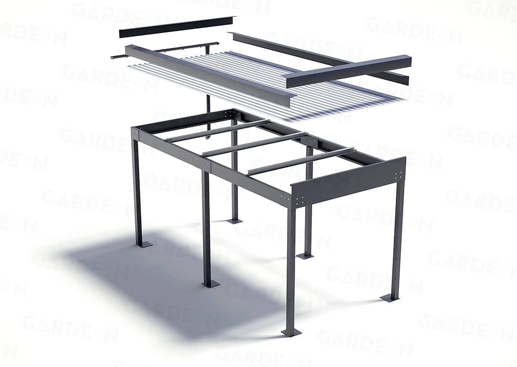 Wiata samochodowa GARDEON na jeden samochód, nieocieplona