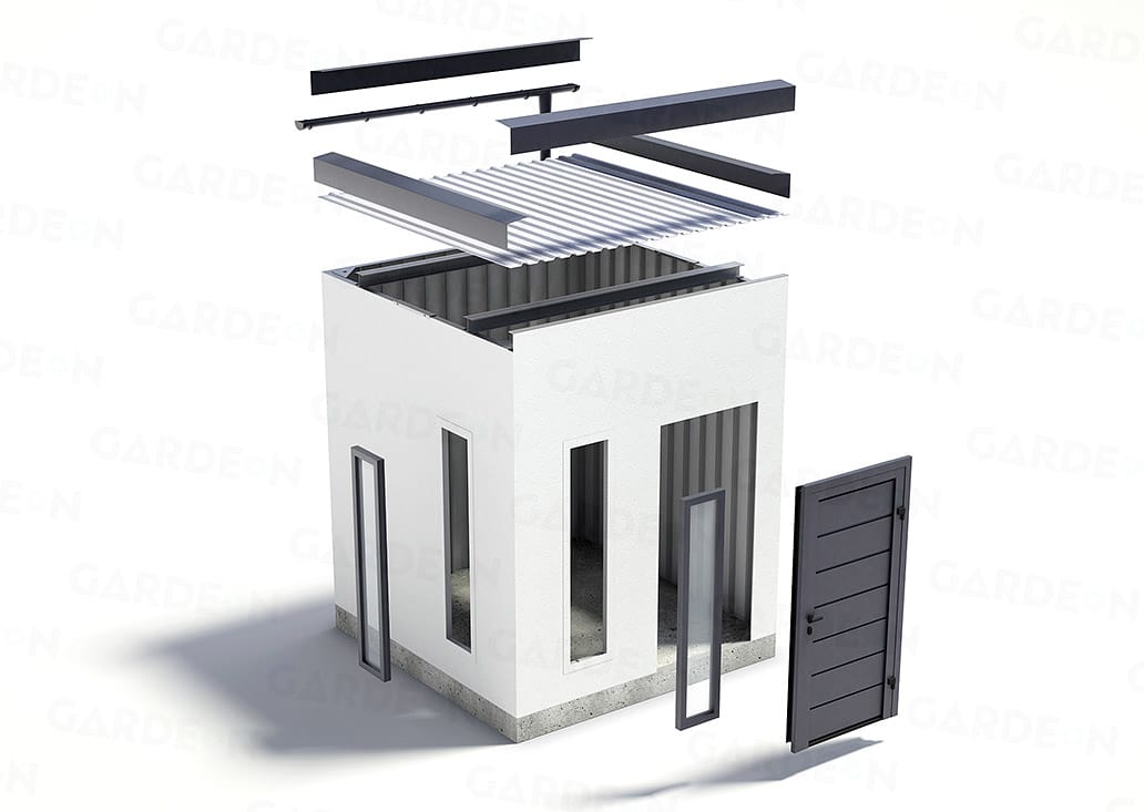 Domek ogrodowy z dachem czterospadowym, nieocieplony