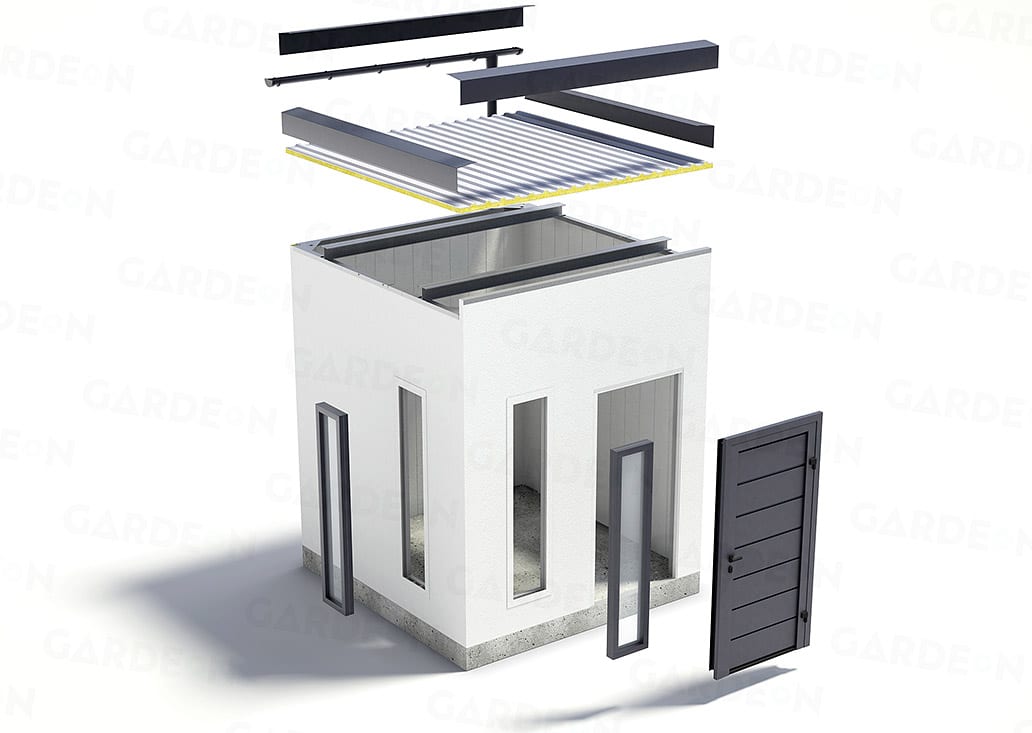 Domek ogrodowy z ocieplonym dachem czterospadowym