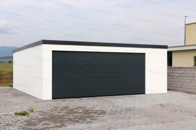 Garáž pre dve autá s atypickým rozšírením na pravej strane