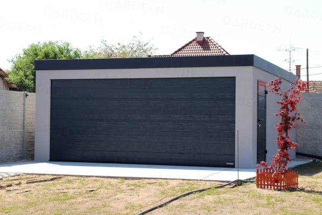 Garáž pre dve autá s antracitovou atikou