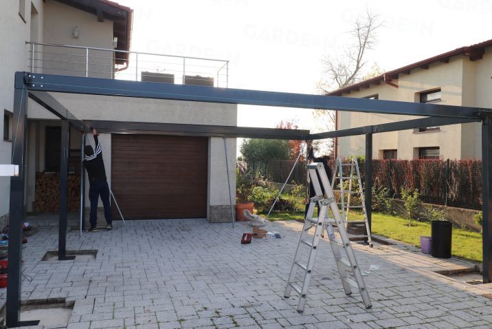 Montáž prístrešku GARDEON na zámkovej dlažbe