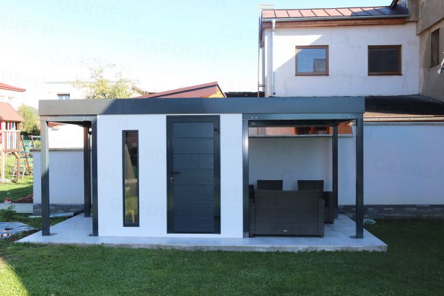 Montovaný záhradný domček s dvoma prístreškami