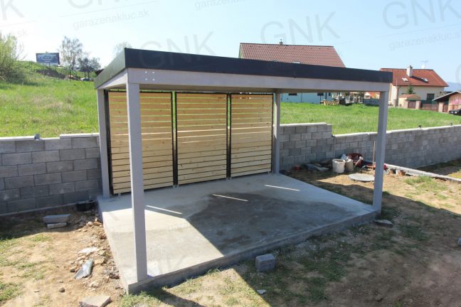 Pergola GARDEON na posedenie v svetlosivej omietke