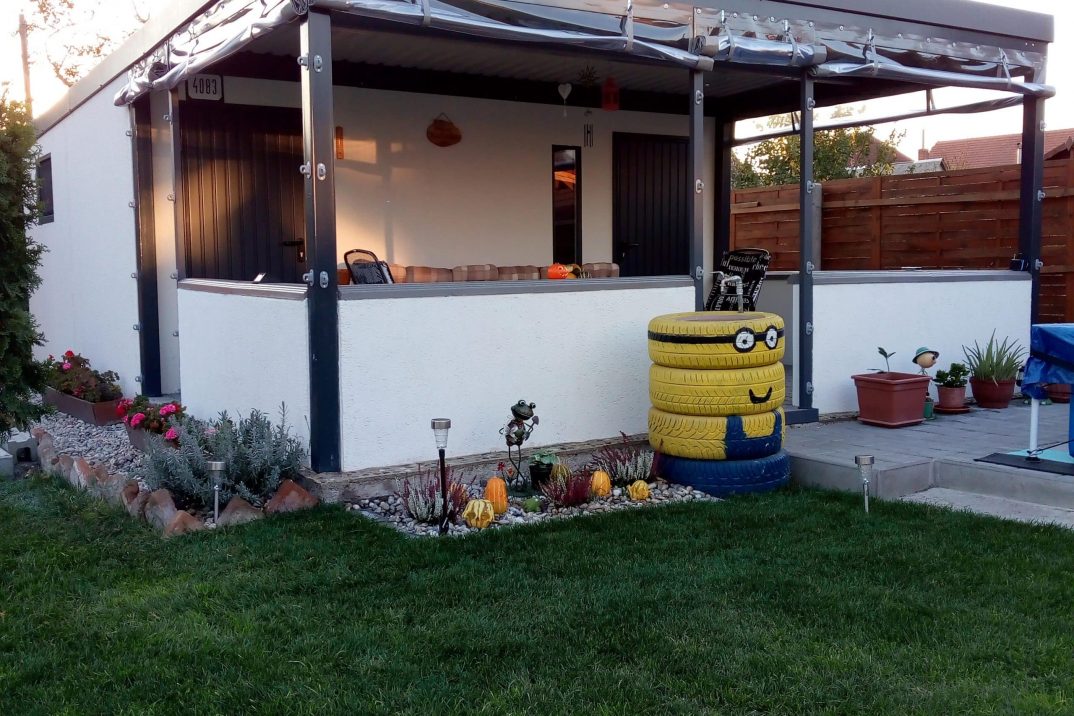 Záhradný domček GARDEON v bielej omietke