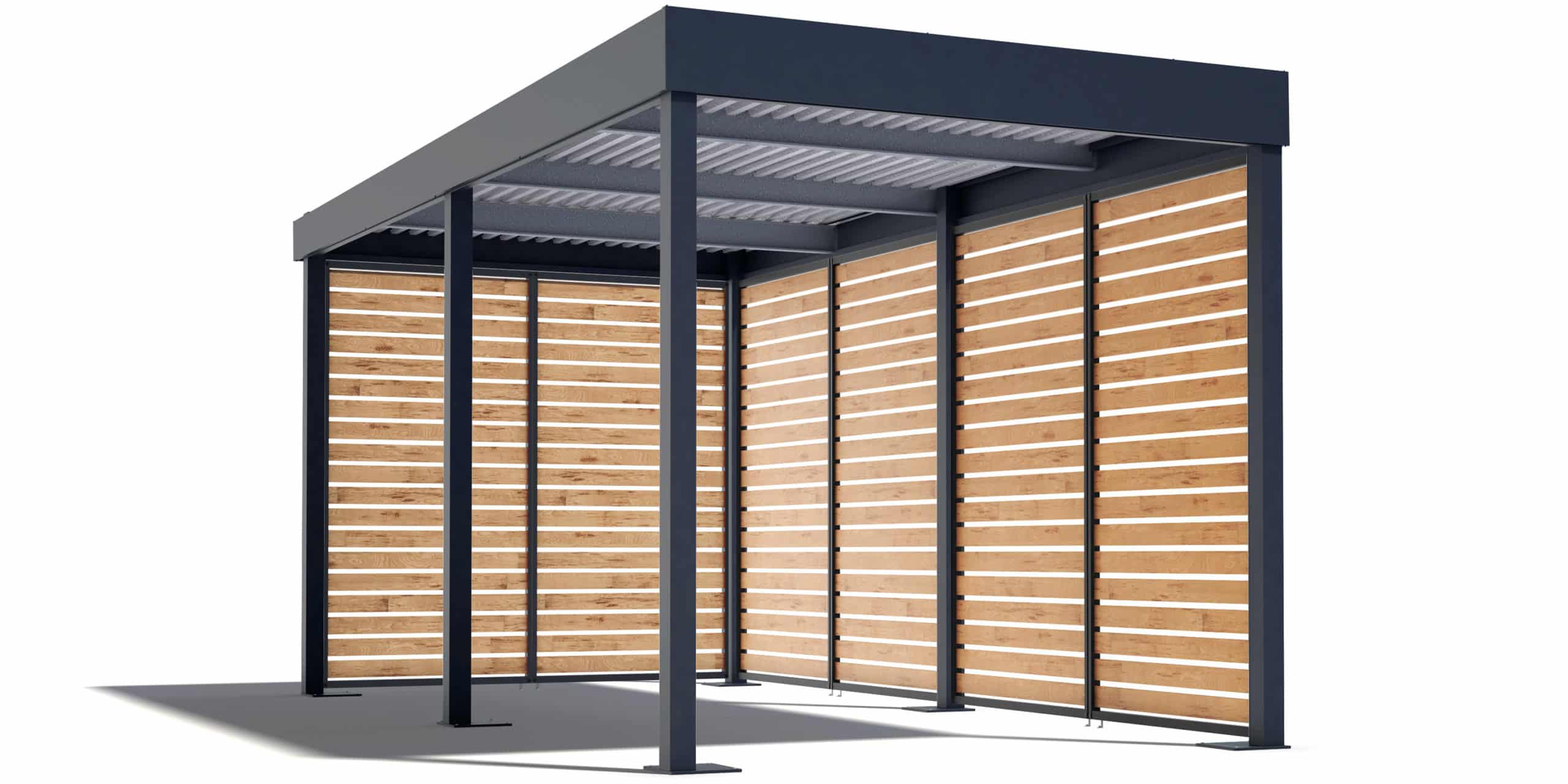 Prístrešok GARDEON s drevenými výplňami