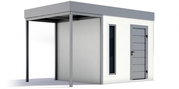 Záhradný domček s prístreškom