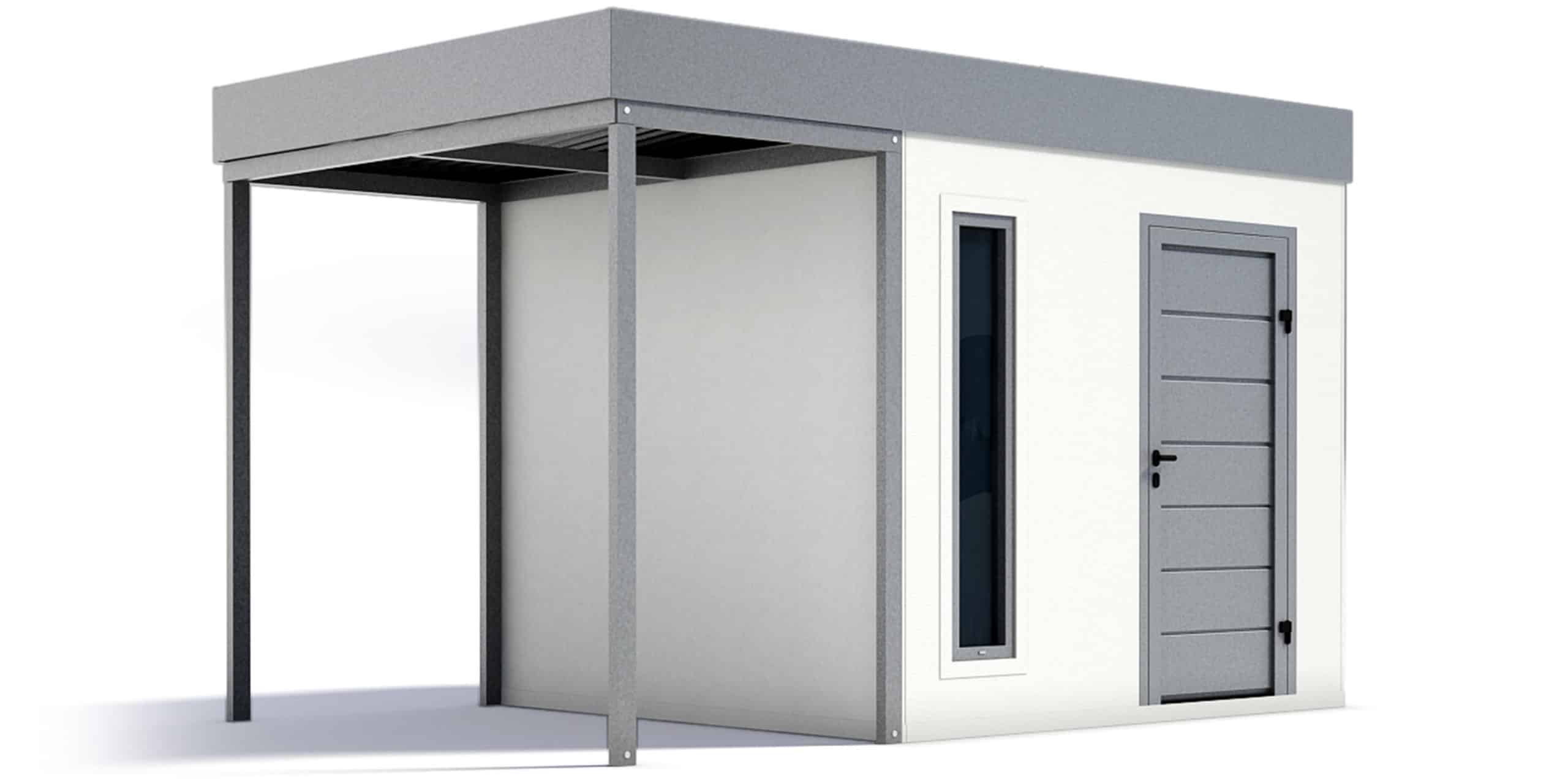 Záhradný domček s prístreškom