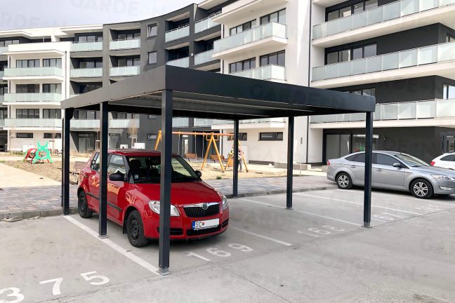 Prístrešok pre dve autá v antracitovej farbe