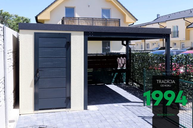 Záhradný domček v pieskovej omietke