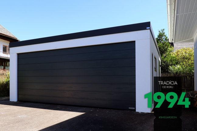 Biela garáž pre dve autá