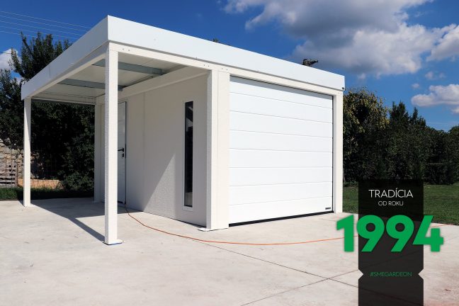 Garáž pre jedno auto s prestrešením z ľavej strany