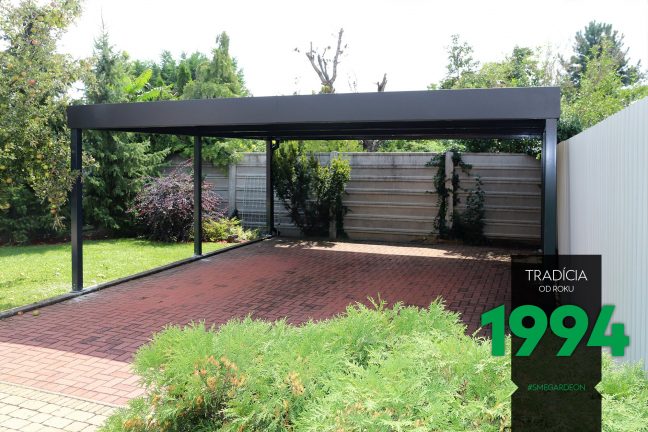 Tmavý prístrešok GARDEON pre dve autá