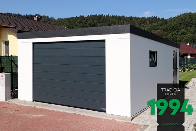 Garáž pre jedno auto bielej farby
