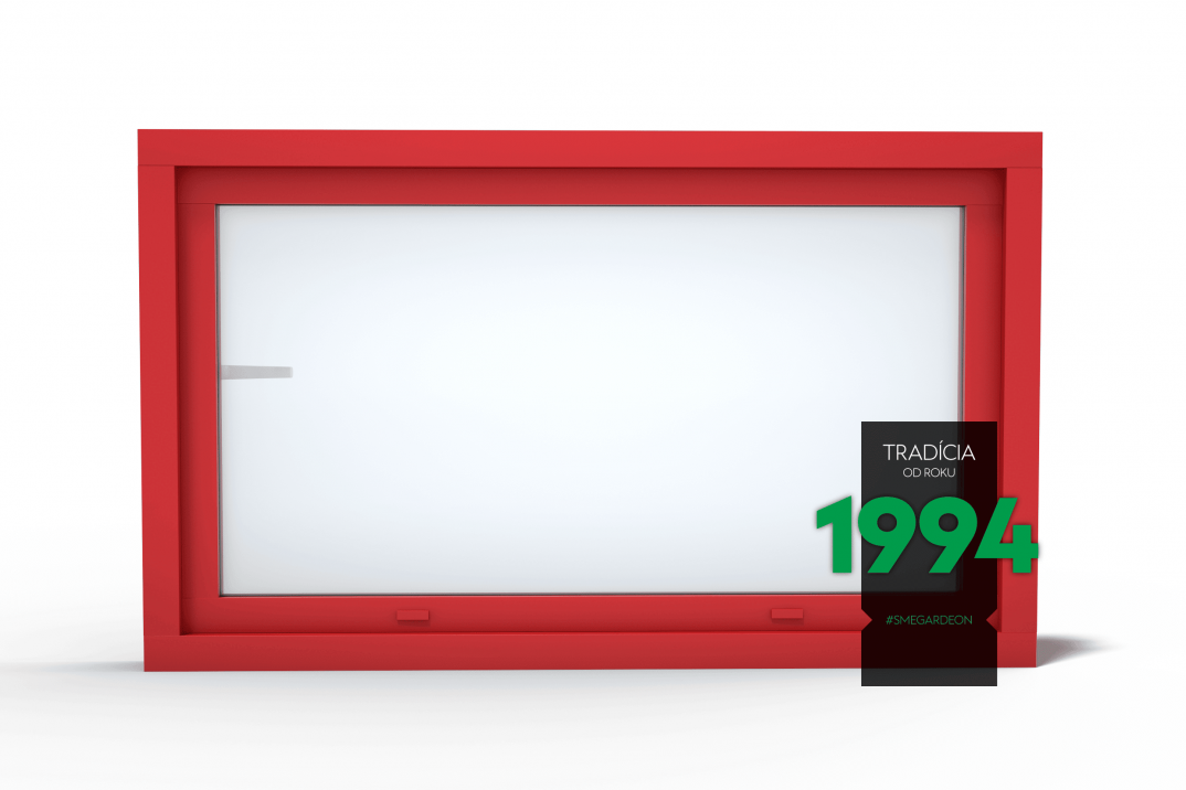 Okno GARDEON v rubínovo červenej farbe