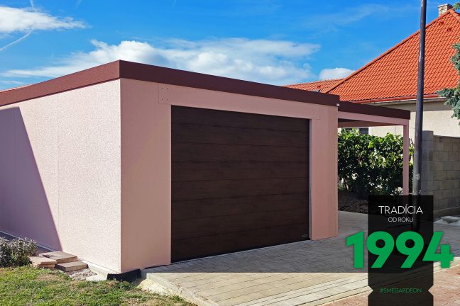 Garáž pre jedno auto s prístreškom
