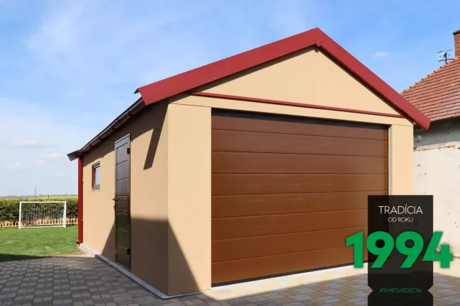 Garáž pro jedno auto se sedlovou střechou