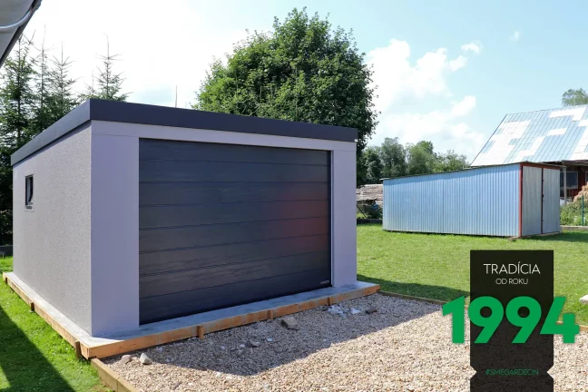 Garáž pro jedno auto s pultovou střechou