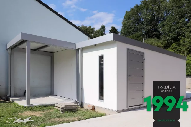 Garáž pro dvě auta s přístřeškem