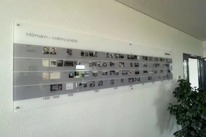 Tabulka s rodinným podnikem v Hörmann v Senci