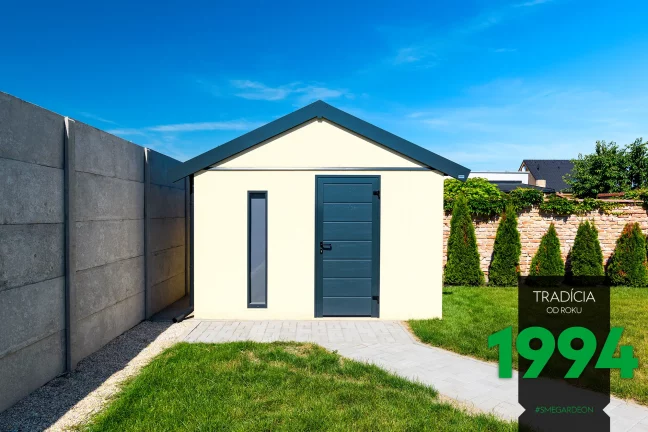 Domeček s dveřmi a světlem vpředu v antracitu