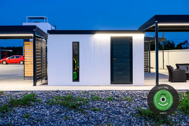 Záhradní domek v showroomu Gardeon