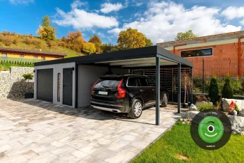 Montovaná garáž GARDEON se značkovými vraty Hörmann