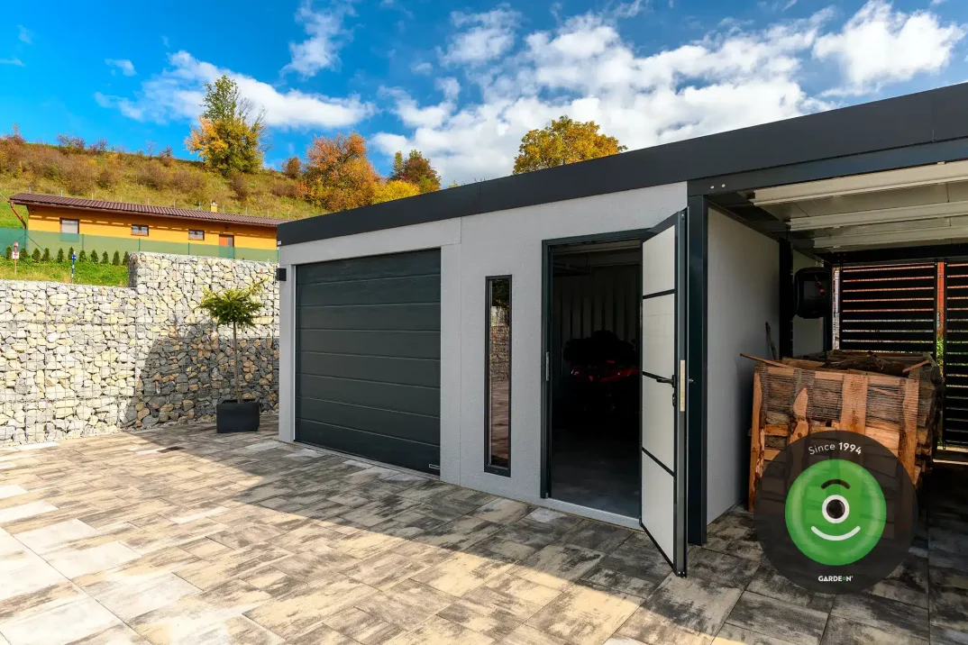 Montovaný domeček GARDEON s doplňky v barvě antracit