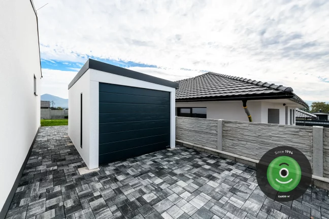 GARDEON ocelová garáž s bočním přestřešením